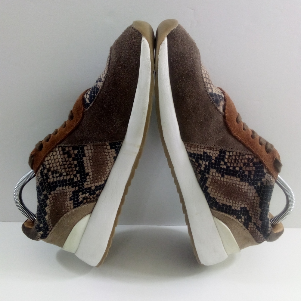 Lucky Brand Oaklyn Women 10 Snake Print Brown Leather Casual Shoes - Picture 5 of 9